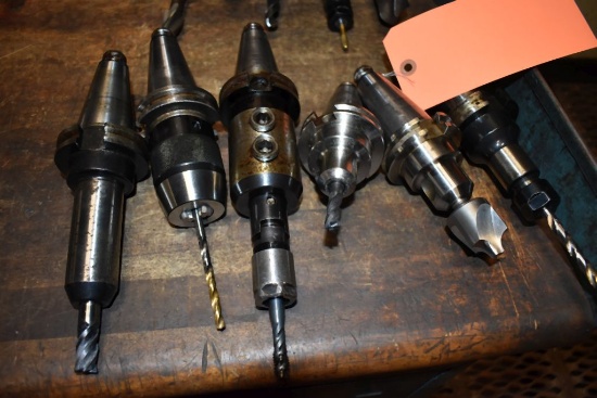 (6) CAT 40 TOOL HOLDERS WITH TOOLS