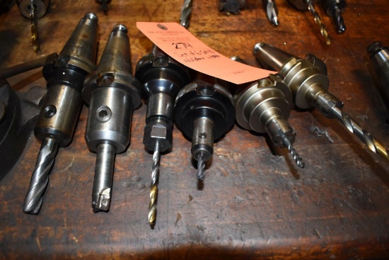 (6) CAT 40 TOOL HOLDERS WITH TOOLS