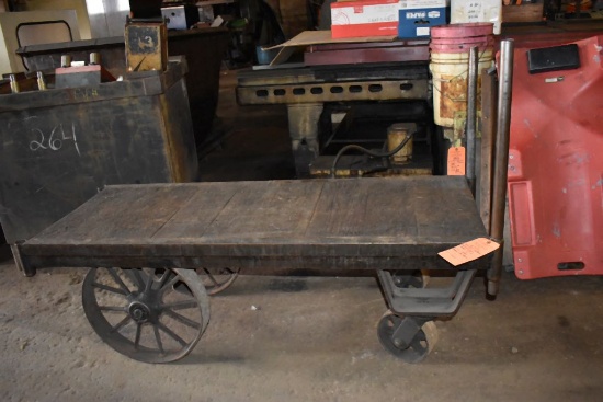 HEAVY DUTY INDUSTRIAL SHOP CART WITH STEEL WHEELS,