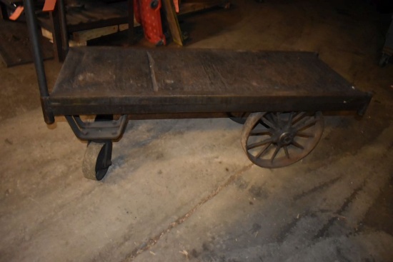 HEAVY DUTY INDUSTRIAL SHOP CART WITH STEEL WHEELS,
