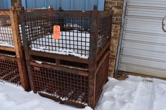 (2) STACKABLE WIRE BASKETS, 42"L x 42"D x 28"H