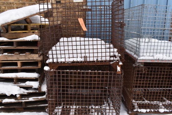 (2) STACKABLE WIRE BASKETS, 48"L x 39"D x 39"H