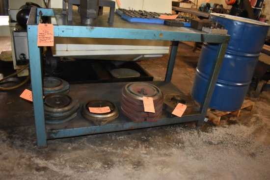 HEAVY DUTY STEEL WORKBENCH WITH LOWER SHELF,