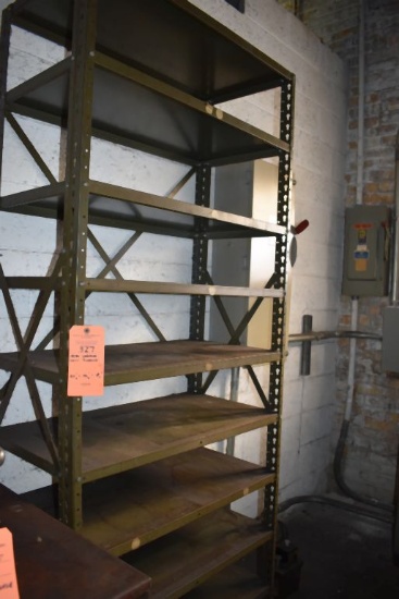 METAL SHELVING UNIT WITH NINE SHELVES, 85"H x 36"W x 18"D