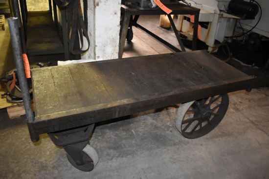 HEAVY DUSTY INDUSTRIAL SHOP CART WITH STEEL WHEELS,
