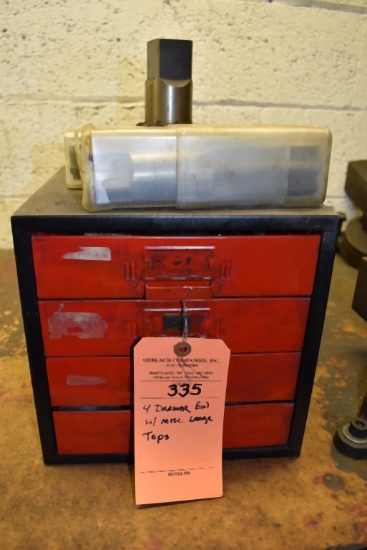 FOUR DRAWER BIN WITH MISC. LARGE SIZE TAPS