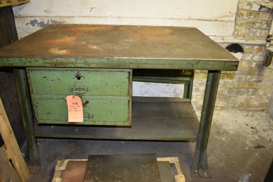TWO DRAWER METAL WORKBENCH, 48"L x 36"D x 34"H