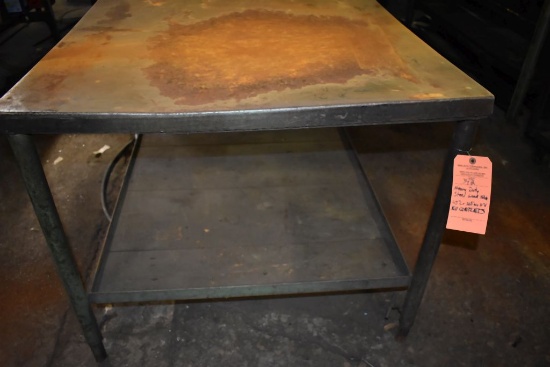 HEAVY DUTY STEEL WORK TABLE, 45"L x 36 1/2"W x 31"H,