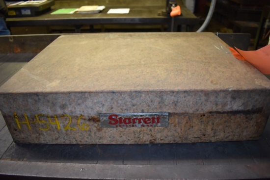 STARRETT GRANITE SURFACE PLATE, 24" x 18"D x 6"H