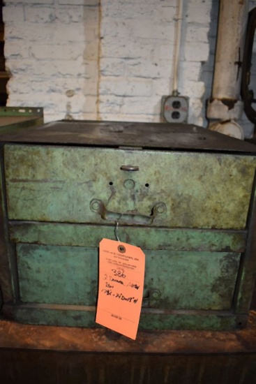 TWO DRAWER METAL BIN, 17 1/2"L x 24"D x 13"H