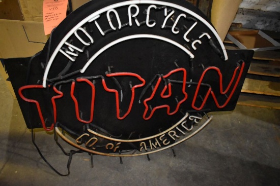 TITAN MOTORCYCLE CO. OF AMERICA NEON SIGN