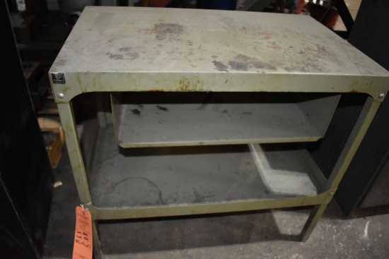 SMALL METAL WORK TABLE, 30"L x 18"D x 27"H