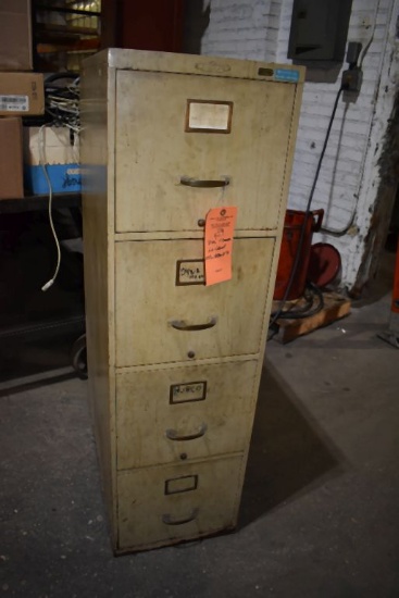 STEEL FOUR DRAWER FILE CABINET, 15"L x 30"D x 51"H