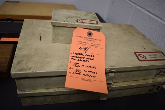 (3) METAL CASES OF VERMONT GAUGE PINS, .011 TO .250,
