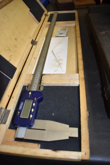 FOWLER 24" DIGITAL MICROMETER WITH WOODEN CASE,