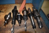 (6) CAT 40 TOOL HOLDERS WITH TOOLS