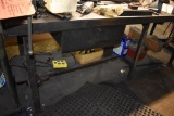 WORKBENCH WITH STEEL FRAME, WOOD TOP, SINGLE DRAWER,