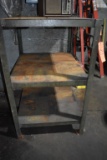 HEAVY DUTY METAL SHOP STORAGE STAND WITH THREE SHELVES,