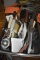 STAINLESS STEEL PAN WITH ASSORTED UTENSILS;