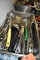 STAINLESS STEEL PAN WITH ASSORTED UTENSILS;