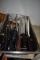 STAINLESS STEEL PAN WITH ASSORTED UTENSILS;