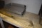 (3) ALUMINUM PANS WITH HANDLES AND LARGE WHISK,