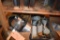 (4) BOXES OF POURERS AND MOLDS AND MISC.