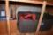BIN AND BOX WITH CHRISTMAS WREATHS AND DECORATIONS