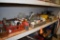 HARDWARE, WIRE AND MISC. ON THIS 8' SECTION OF SHELVING,