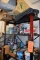 METAL SHELVING UNIT WITH CONTENTS, PAINT, HOSE,