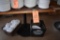 PEDESTAL TABLE WITH ROUND BASE, FORMICA TOP,
