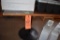 PEDESTAL TABLE WITH ROUND BASE, FORMICA TOP,