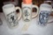 (3) HOLIDAY FOLK FAIR CERAMIC MUGS - SWISS, POLISH,