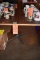 SQUARE PEDESTAL TABLE WITH FORMICA TOP, NO CONTENTS,