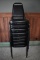 STACK OF (8) STEEL FRAMED CHAIRS WITH VINYL SEATS