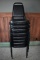 STACK OF (8) STEEL FRAMED CHAIRS WITH VINYL SEATS