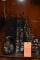 (22) BLACK METAL CONDIMENT HOLDERS AND GLASS SALT