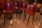(4) MAROON BAR STOOLS, SEATS 30