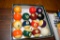 PARTIAL SET OF NEW POOL BALLS, **MISSING 2 BALL**