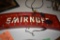 VINTAGE METAL SMIRNOFF LIGHTED SIGN, RED/WHITE,