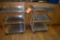 (2) STAINLESS STEEL THREE TIER ROLLING SERVING CARTS,