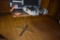 SQUARE TABLE WITH METAL BASE, 3' x 3' x 28
