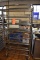 STEEL RACK ON CASTERS WITH EIGHT SHELVES,