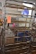 STEEL RACK ON CASTERS WITH EIGHT SHELVES,