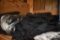 LARGE LOT OF BLACK CLOTH APRONS