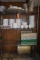 FOUR TIER ADJUSTABLE METAL RACK WITH CONTENTS -