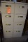(2) BROWN METAL CABINETS/FILES WITH FOUR DRAWERS,