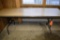 FOLDING TABLE WITH WOOD TOP, METAL BASE, 28
