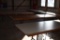 (7) TABLES WITH METAL BASES AND WOOD TOPS, 30