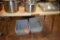 VINTAGE BLONDE LAMINATE KITCHEN TABLE, 59